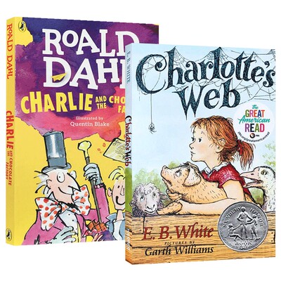夏洛特的网 Charlotte's Web 英文原版书 Charlie and the Chocolate Factory 查理和巧克力工厂 进口英语中小学课外读物 英文版