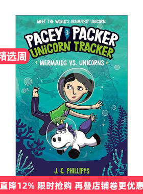 英文原版 Pacey Packer Unicorn Tracker 3 Mermaids vs.Unicorns 佩西帕克 独角兽追踪者系列3 漫画 英文版 进口英语原版书籍