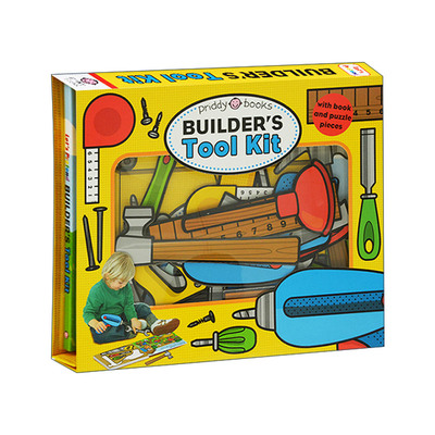 英文原版 Let's Pretend Builder's Tool Kit 小小角色扮演家 建筑者 儿童科普百科翻翻操作纸板书 益智游戏套装精装 英文版