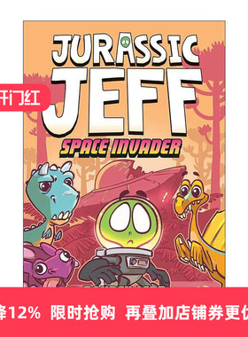 英文原版 Jurassic Jeff 01 Space Invader 侏罗纪杰夫系列1 太空入侵者 儿童精装全彩科幻漫画 英文版 进口英语原版书籍