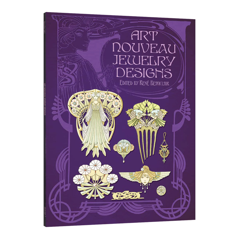 英文原版 art nouveau jewelry designs 新艺术风格的珠宝设计 英文版