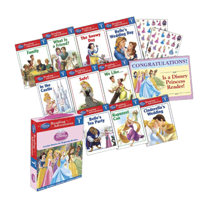 迪士尼阅读大冒险套装10册 Reading Adventures Disney Princess 英文原版 白雪公主灰姑娘睡美人美女与野兽 英文版儿童英语图画书