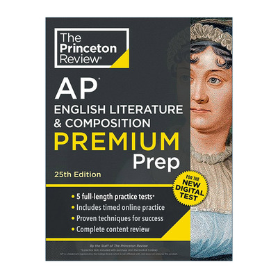英文原版 Princeton Review AP English Literature & Composition Premium Prep 25th Edition 普林斯顿评论AP英语文学与写作2025