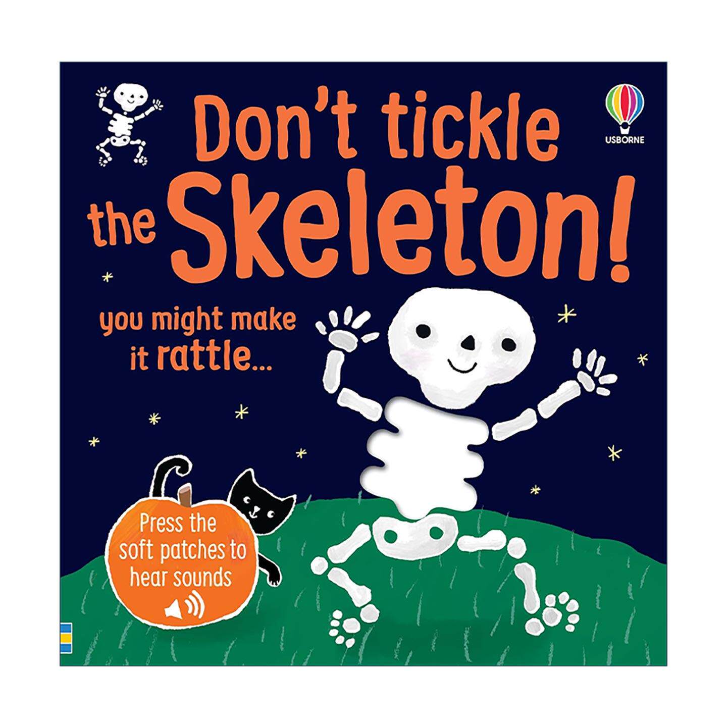 英文原版 Usborne Don't Tickle the Skeleton 别给骷髅挠痒痒 尤斯伯恩儿童触摸发声绘本 纸板书 万圣节主题 进口英语原版书籍