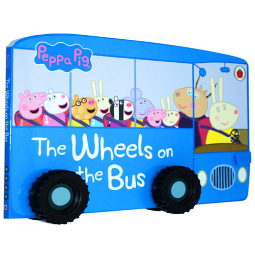 小猪佩琪 Peppa Pig The Wheels on the Bus 英文原版纸板书 儿歌童谣绘本游戏 廖彩杏书单 小猪佩奇玩具书