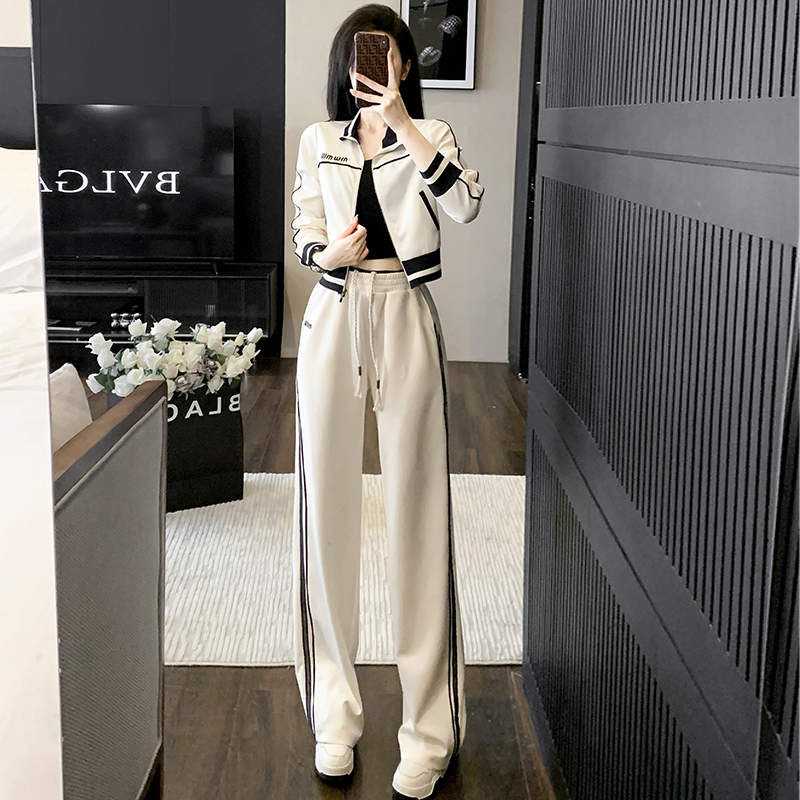 欧货炸街休闲套装女春秋季设计感显瘦两件套时尚减龄穿搭一整套