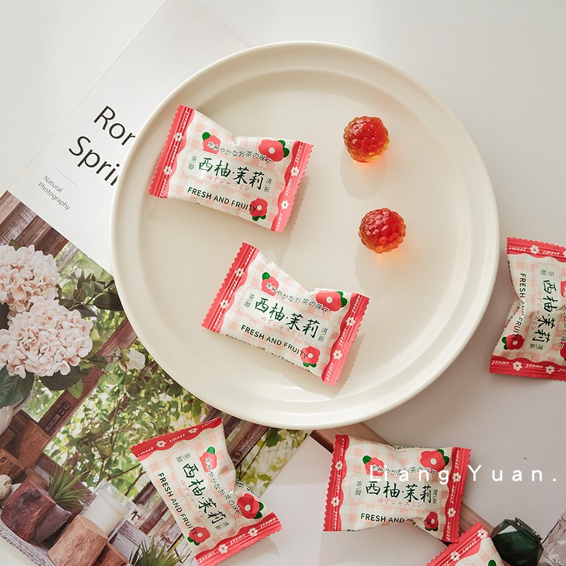 唯口爱西柚茉莉味爆浆夹心软糖