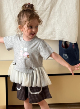 女童夏季洋气百搭上衣短袖CP75641