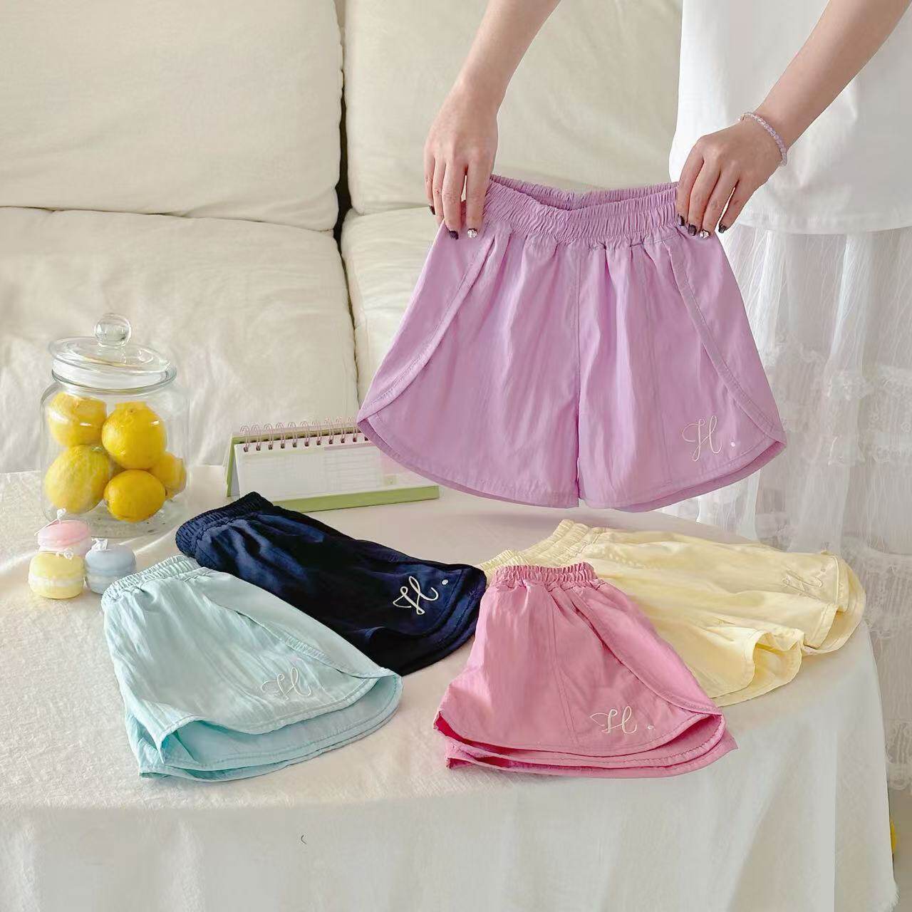 【亲子款】夏季糖果色百搭刺绣运动短裤HX2568