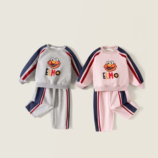 【芝麻街】25款儿童拼袖加绒套装ZTD16