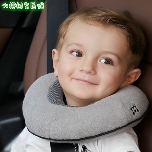 婴儿车U型枕婴儿防护枕头车载小孩童车固定枕宝宝圆形防滚落枕头