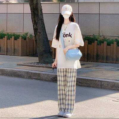 休闲裤时尚穿搭两件套女2023夏季