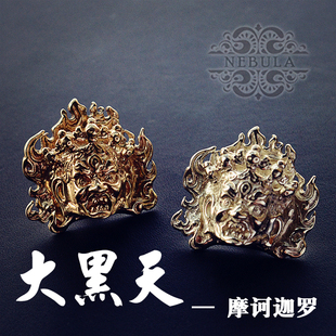 饰扣皮具DIY配饰 纯铜火焰大黑天黑财神黄财神金刚财布扣钱包扣装