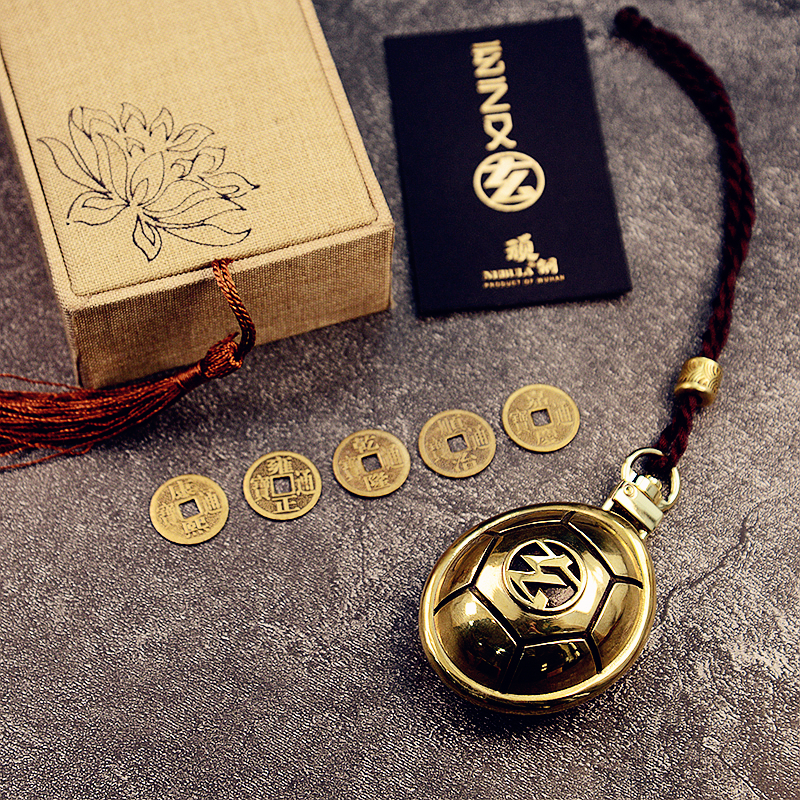 纯黄铜手工摆件六爻国风龟甲卜卦