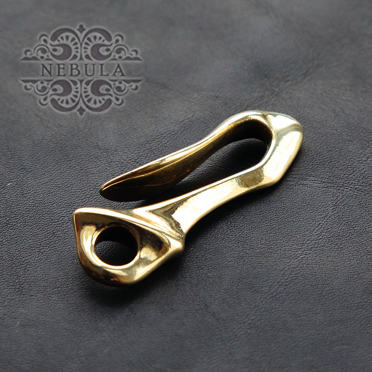 黄铜精抛光纯铜实心简约财布钩钥匙挂钩u型钩手工箱包皮具配件
