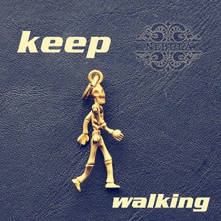 mini超萌精致黄铜做旧复古骷髅四肢活动钥匙挂件挂坠DIY项链吊坠