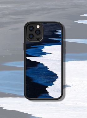 蓝色海景海浪适用iPhone12Pro MAX/11风景油画苹果XS/8防摔手机壳