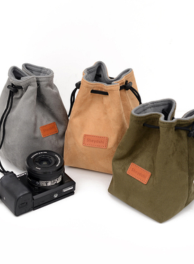 微单相机包适用于索尼佳能单反富士a6400 a7m3相机包绒布袋内胆包