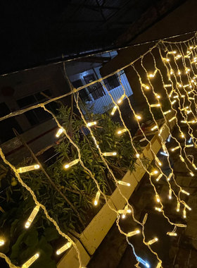 10米IP67防水灌胶冰条灯串暖白色户外工程护栏围墙led装饰灯跨境