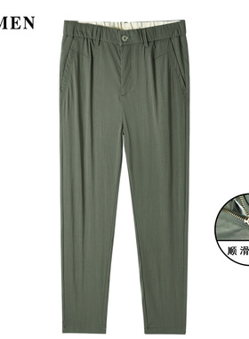 VMEN威曼新款夏季薄款九分裤男韩版青年潮流军绿色休闲裤V022K831