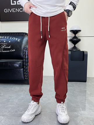 【加绒】VMEN2025冬季新款男士休闲裤时尚百搭束脚运动卫裤男潮