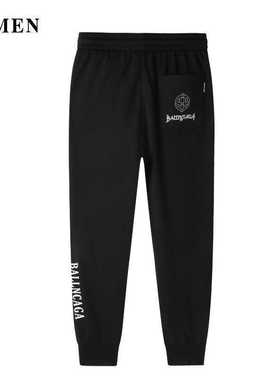 VMEN威曼男装春夏新款时尚休闲卫裤男字母长裤小脚罗口裤子K20207