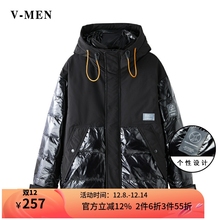 VMEN威曼冬装新款连帽羽绒服男士个性设计休闲保暖外套V2088M2171