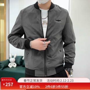 VMEN威曼秋新款立领薄夹克外套男个性灰色百搭韩版棒球服V022J801