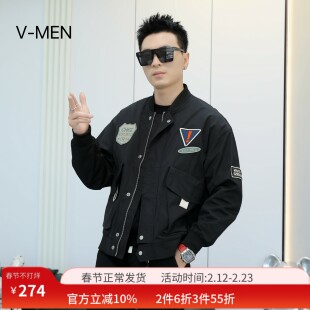 VMEN威曼秋新款立领夹克外套男潮流个性百搭韩版棒球服V022J203