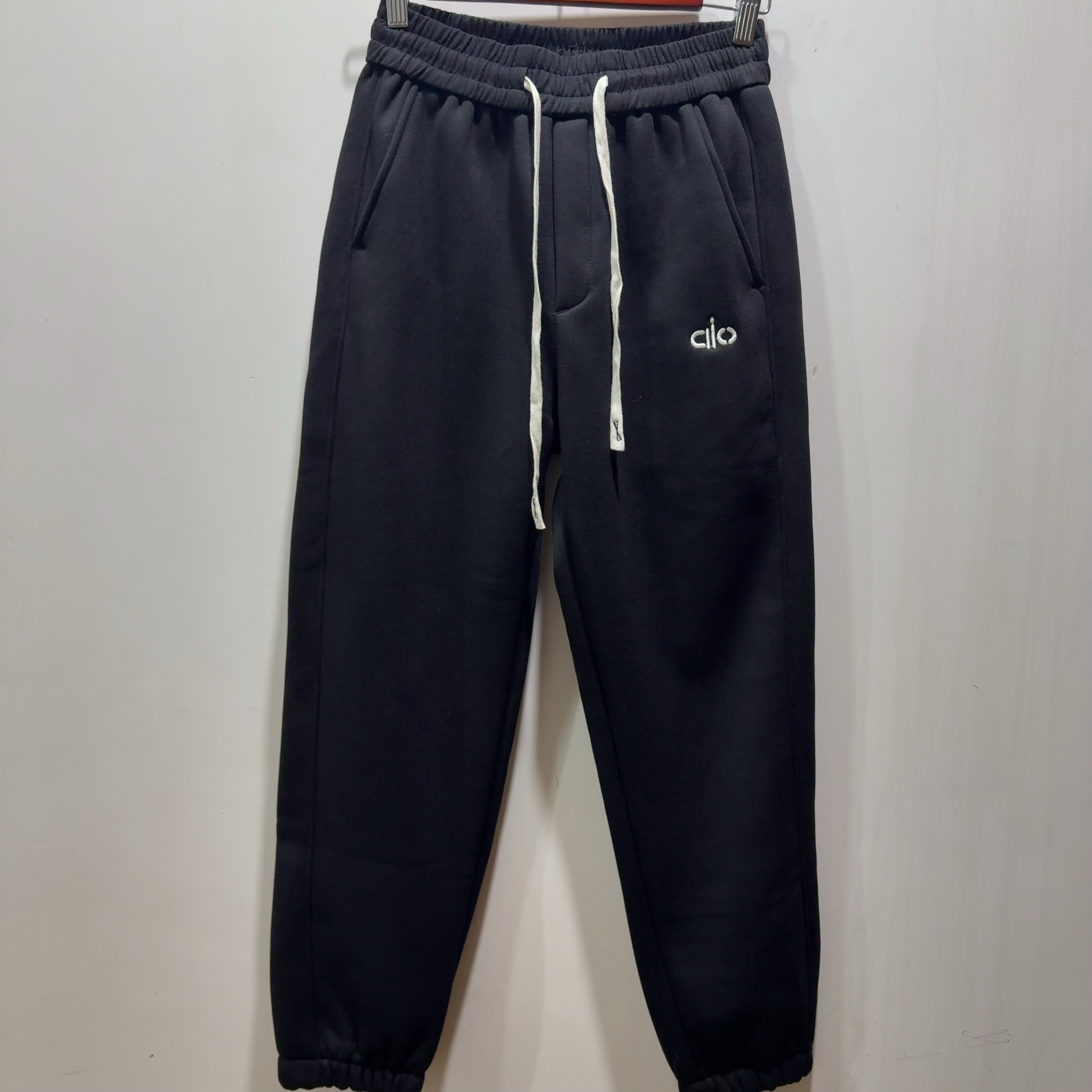 威曼加绒男士修身束脚运动卫裤