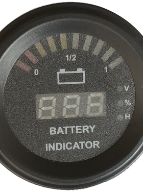 圆形锂12铅酸24蓄电池电电量显示表FSRS-485定制通讯48V60V指示器