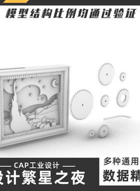 机械绘画繁星之夜模型 犀牛结构建模Rhino C4D max stp设计素材
