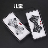 tie 儿童 男幼儿园宝宝 bow 黑白色商务正装 水钻蝴蝶结领结