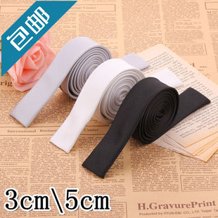 5cm 男女 休闲韩版 学生院风 黑色白色银色平头领带 超细窄版 3cm