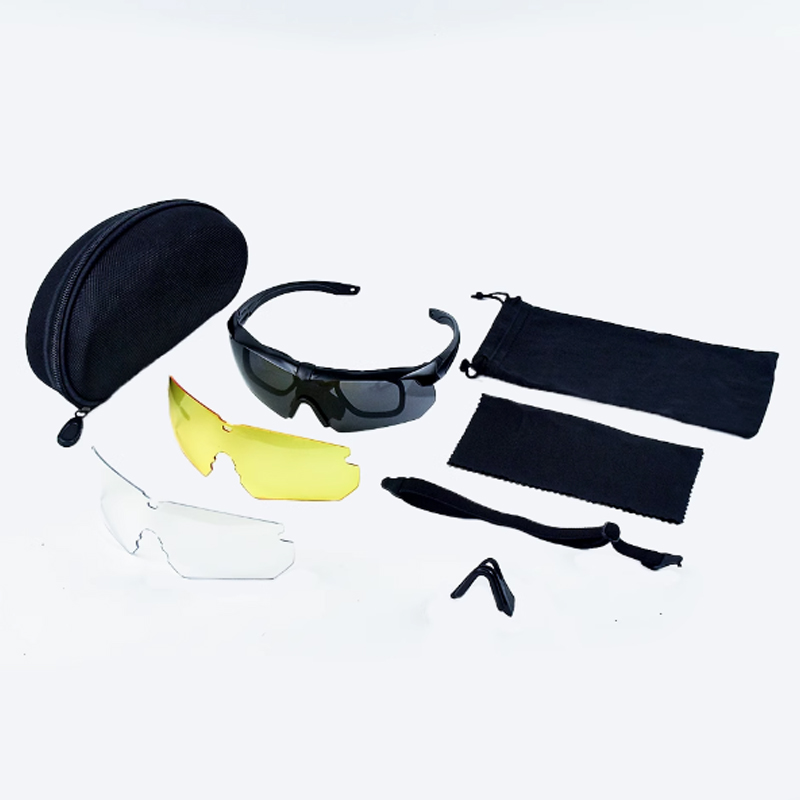 战术骑行风镜防风运动护目镜军迷特战版安保射击防爆近视框眼镜黑