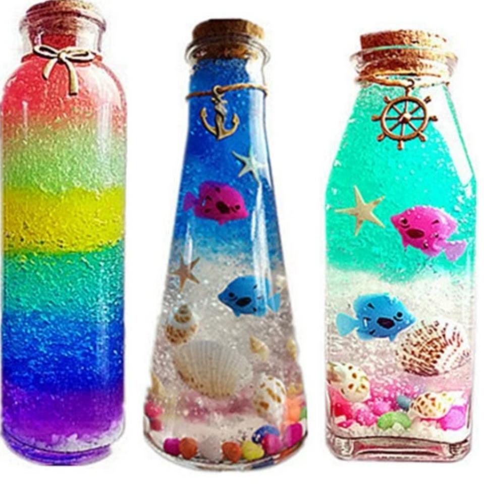 手工彩虹瓶海洋瓶星空瓶水宝宝许愿瓶全套材料木塞玻璃漂流瓶diy