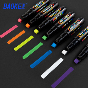 宝克荧光笔LED电子屏可擦荧光笔4902海报广告宽平头彩色荧光板笔