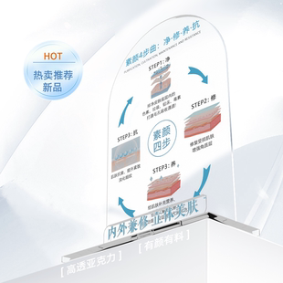 肌肤素颜皮肤管理高颜值亚克力知识分享立牌 皮肤管理拓客工具
