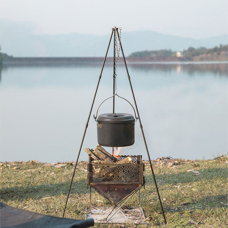 CAMPINGMOON户外锅具便携野营锅野炊用品装备锅具野外炊具套装