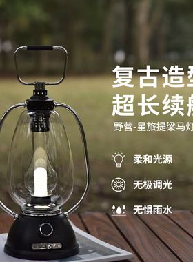 LTHW旅腾星旅复古提梁马灯户外露营照明帐篷灯led手提充电氛围灯