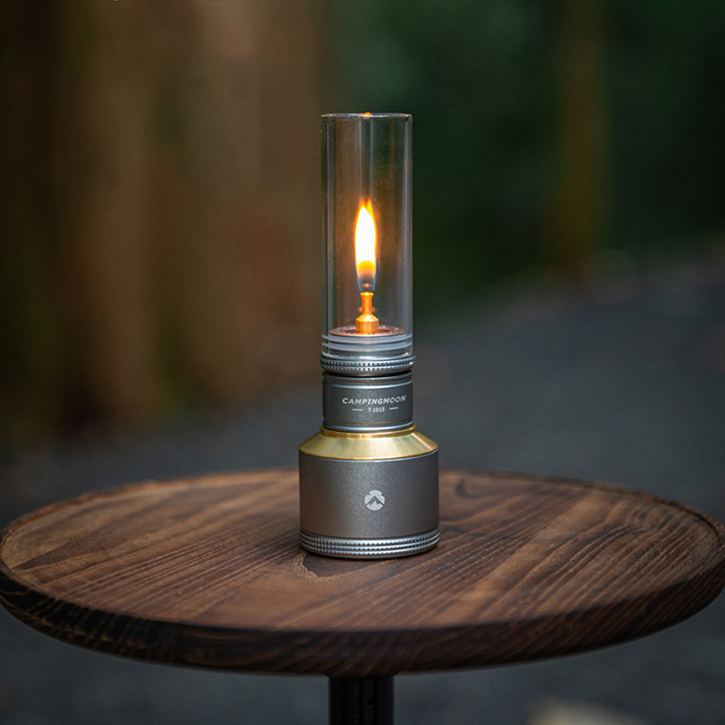 柯曼银色小气罐露营燃气灯户外营地氛围蜡烛灯玻璃气灯野外照明灯