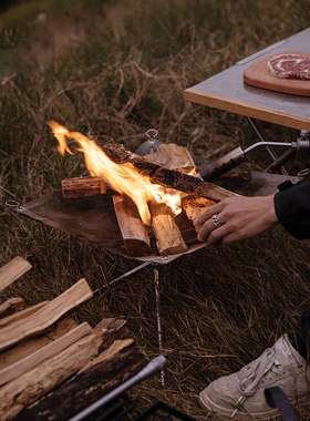 CAMPINGMOON 柯曼户外便携不锈钢炉折叠生火炉生碳取暖炉火焚火架