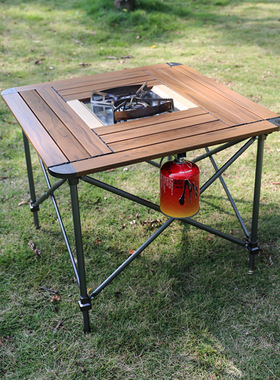 兄弟BRS蛋卷桌IGT炉桌户外升降折叠野餐桌自驾便携铝合金烧烤桌子