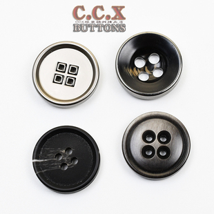 高档四眼西装纽扣百搭灰色短款呢大衣风衣扣子男士皮衣毛衣外套扣