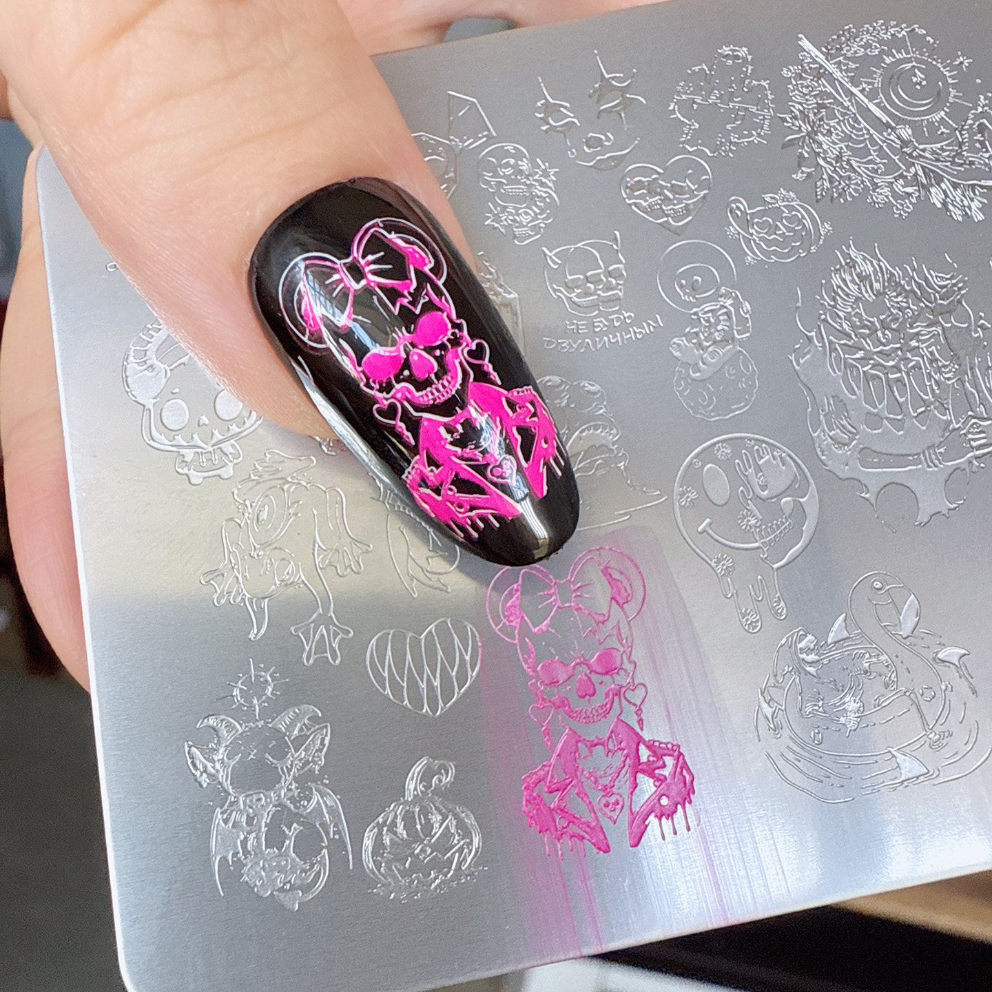 【小麻雀美甲】转印钢板印花板小青蛙模板天使爱心万盛节鬼脸