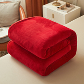 新款 双面毛毯加厚牛奶绒床单纯色毯子珊瑚绒午睡毯床上四季 毯