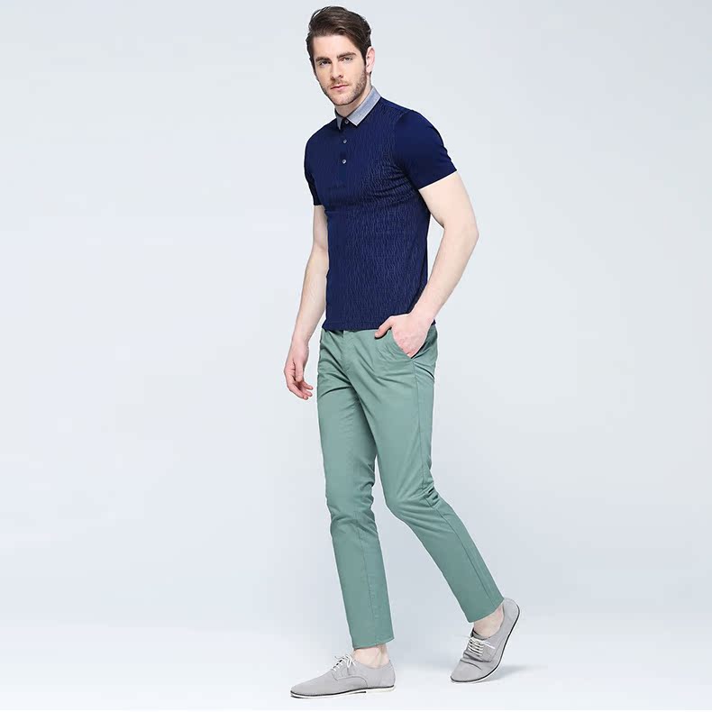 ◆玛萨玛索新款韩版修身全棉pima莱卡氨纶弹力潮男休闲中腰长裤夏在类目 男装, 休闲裤中 - 来自Buy2taobao.com提供专业的淘宝代购服务