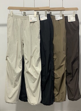 新款24秋冬女装降落伞裤型加绒保暖休闲长裤/阔感裤470732