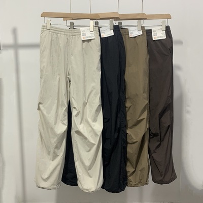 新款24秋冬女装降落伞裤型加绒保暖休闲长裤/阔感裤470732