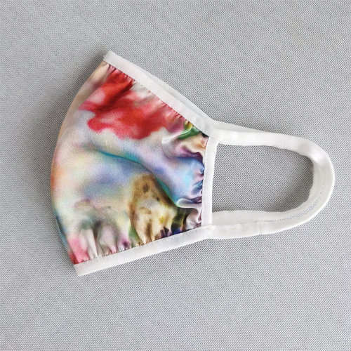 真丝素绉缎印花纯色口罩